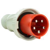 Pin and Sleeve Plug Devices 888-2189 IEC 60309 Cable Mount Plug, IP67 Rated, 60A 380-415V & 400V, 63A 220/380-240/415V, 6H, IEC 309 International Pin and Sleeve Devices